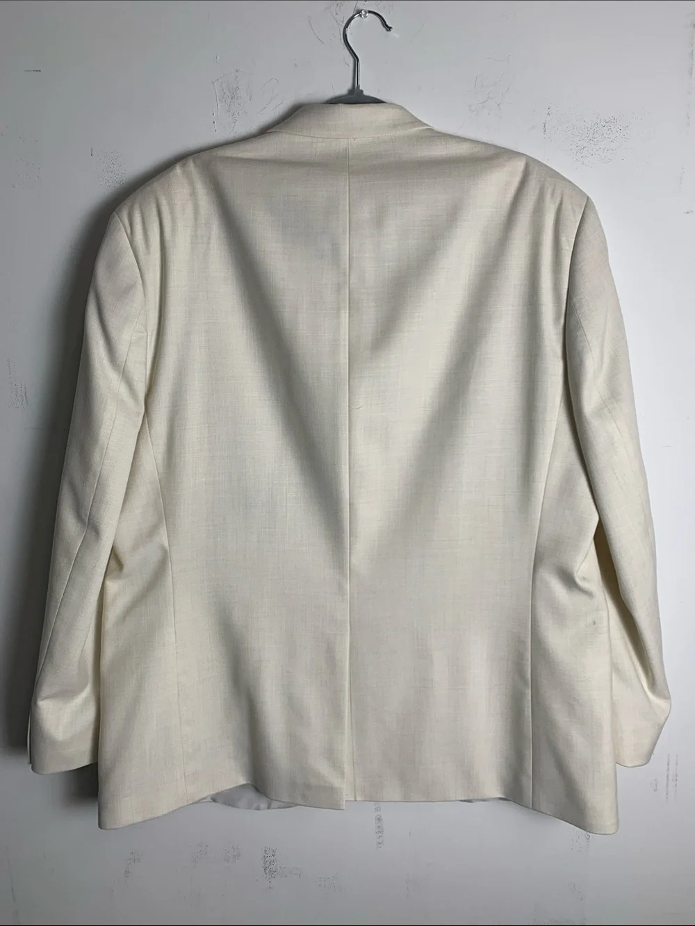 Chaps Cream Two-Button Notch Lapel Blazer